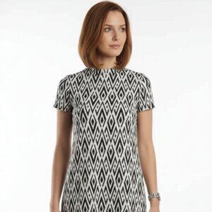 NWT Almost Famous 60s Style Mod Shift Dress Black &White Geometric Print Sz S